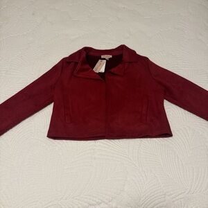 Philosophy Deep Red Suede Blazer